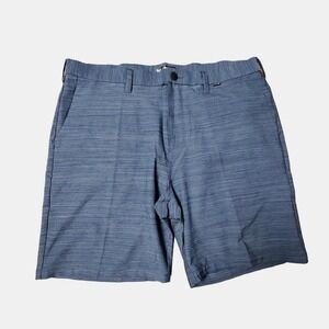Hurley Shorts Mens Blue Stretch Flat Front G0412-00 AJ2736 Size 36 Inseam 8